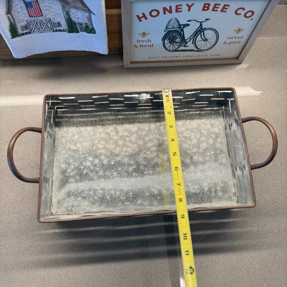 Large Galvanized Metal Tray – Farmhouse Style - Picture 10 of 10